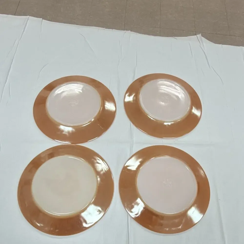 Copied - Pink Pressed Depression Glass Laurel Pattern Round Plate 9 in Glossy